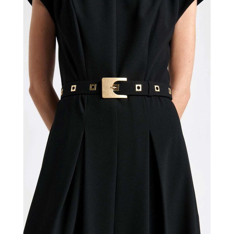 Cue Square Buckle Belted Midi Dress image number 2